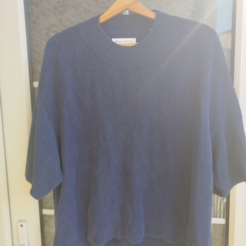 Marc O'Polo linen pullover sweater, blue, XL