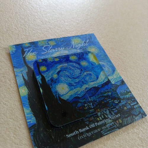 The Starry Night Van Gogh magnet new, refrigerator 6x6cm
