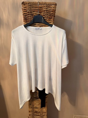 Top Zara αφόρετο, κοντομάνικο άσπρο, ελαστικό ύφασμα με φιόγκο