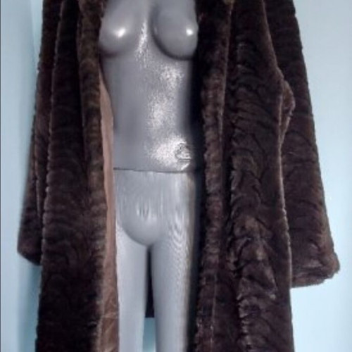 Canda coat with eco fur tiger print like new