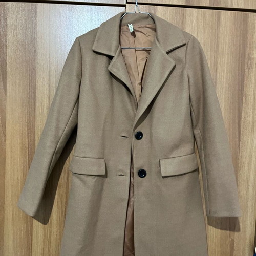 Beige coat used, size S