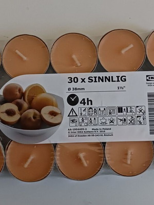IKEA scented tealight candles new, 30 pieces, peach scent