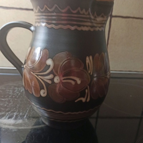 Vintage clay pitcher like new, large, 1960s
