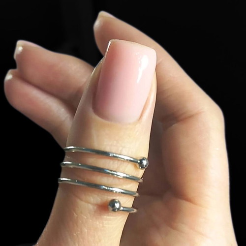Spiral ring stainless steel silver new
