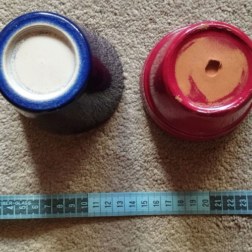 Ceramic kaspó set of 2 mini pots for cacti, new