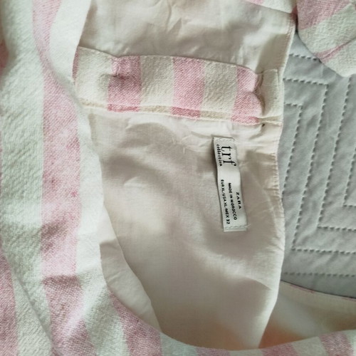 Striped cotton blouse with back buttons Zara like new, white and pink
