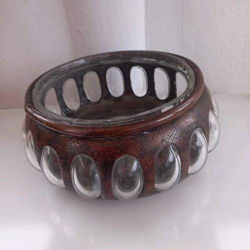 Vintage bowl used with glass and bronze from the 1980s