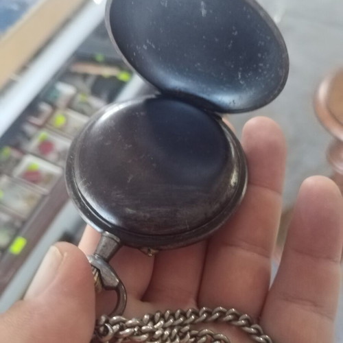 Regulator pocket watch silver like new, men's