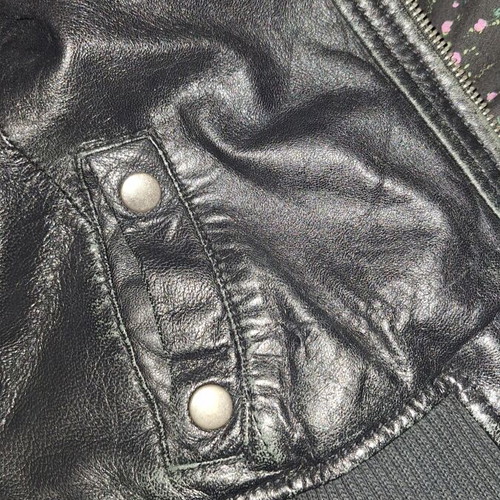 Leather jacket Pull & Bear used, black, size L