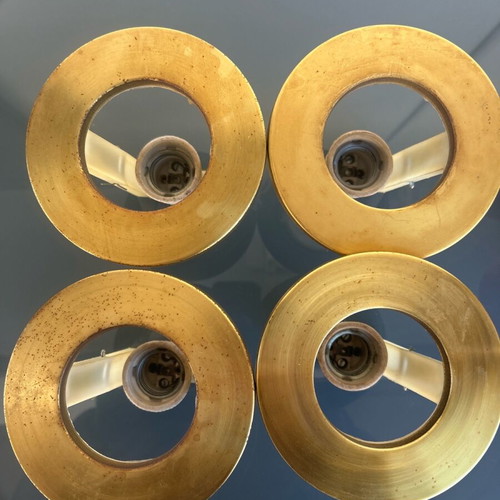 Bronze electric spotlights used, pack of 4, diameter 12.5 cm