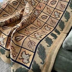 Ριχτάρι φθινοπωρινά φύλλα καινούργιο 165x250cm, σενίλ καρώ Nature