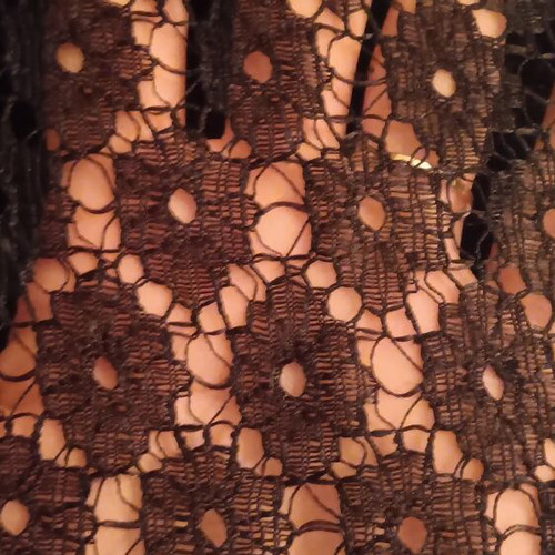 Sleeveless blouse with lace back, black, size M
