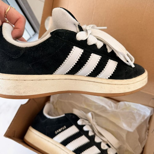 Adidas Campus Black White shoes used, size 36