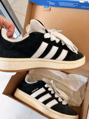 Adidas Campus Black White shoes used, size 36