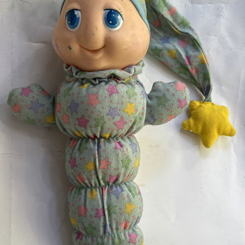 Agkalitsas doll used with rare outfit and face marks, 29 cm