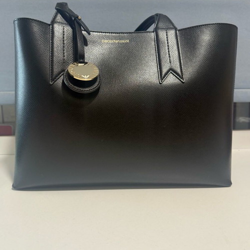 Emporio Armani black shoulder bag used with small pouch