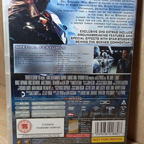I, Robot DVD like new, English edition, 2 discs special