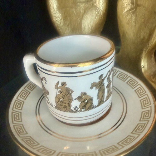 Neofitou Keramik espresso cup and saucer set with 24K gold