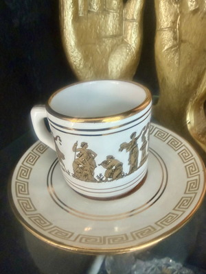 Neofitou Keramik espresso cup and saucer set with 24K gold