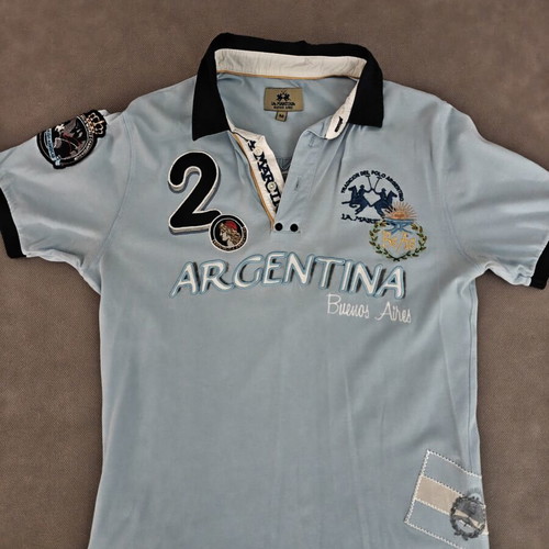 La Martina Argentina Buenos Aires polo shirt medium used, turquoise