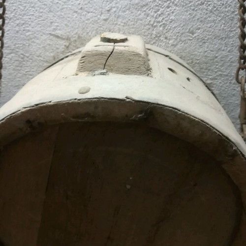 Wooden canteen old handmade used with chain