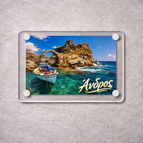 Acrylic fridge magnet 6x9cm – Andros, Greek Summer collection