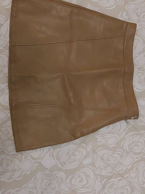 Zara leather skirt used, beige-brown, size S