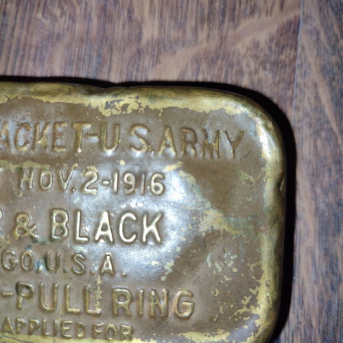 Rare US Army 1916 First Aid Box WW1 antique with unused bandage