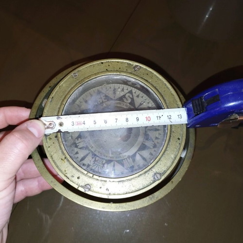 Henry Morrill & Sons nautical compass used, brass, 19th century