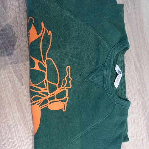 Children's green sweatshirt used with bicycle print size 6-8