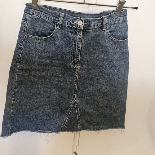 Denim skirt used, fitted, size 36-38