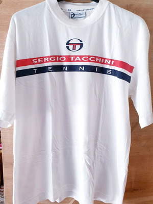 T shirt Sergio Tacchini Tennis lab vintage collectible like new, white