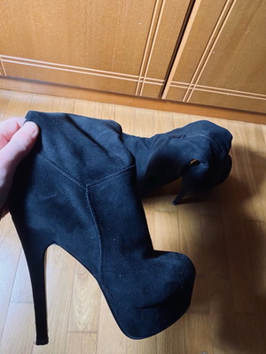 Women's high boots used, size 39, black