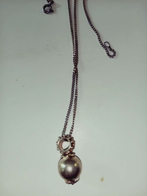 Silver 925 Necklace with Solid Pomegranate Motif by Άπεφθον