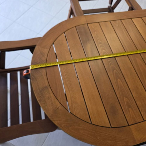 Garden table with 4 folding armchairs