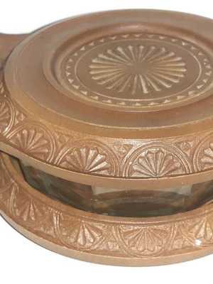 Vintage Italian bowl with lid plastic like new with glass bowl and spoon