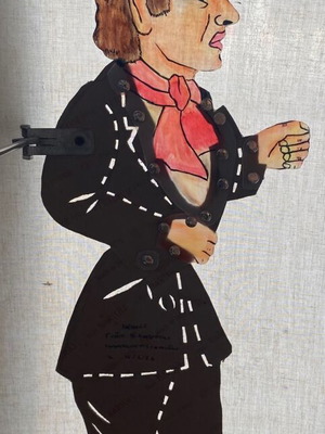 Handmade Professional Karagiozis Figure Mixed Carved, New