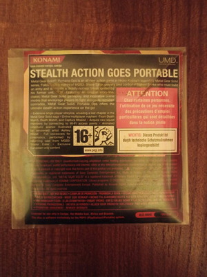 Metal Gear Solid Portable OPS game used, collectible disc for press