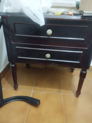 Wooden vintage nightstand with two drawers like new