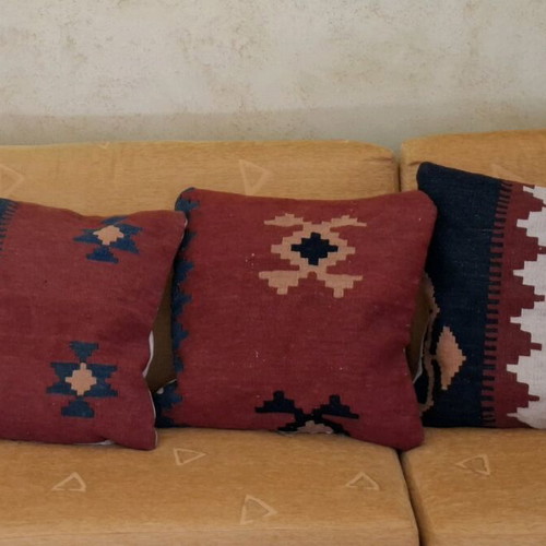 Vintage kilim pillowcases set of 3 pieces 50x50, new, handmade