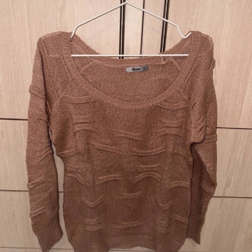 Stradivarius light sweater pink - dusty apple with gold thread like new