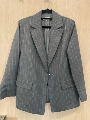 Zini striped blazer with rhinestones new, gray, size 38