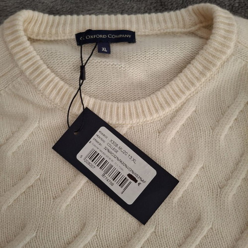 Oxford Company men's sweater XL new, off-white, relaxed fit