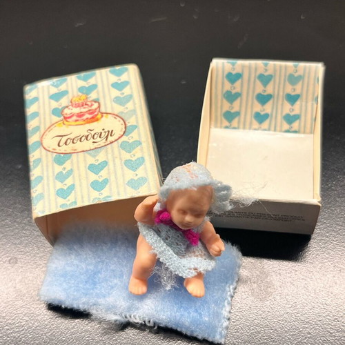 El Greco Tosodouli used, blue collectible mini doll from the '80s