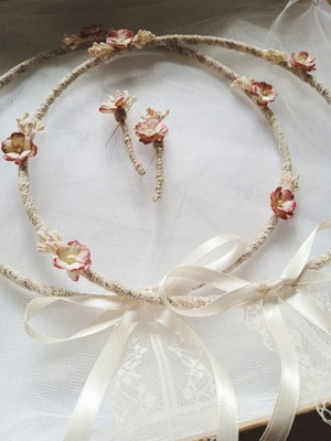 Handmade wedding crowns new with jute decoration and luxury paper flowers