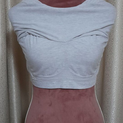 Γυναικείο γκρι cropped τοπάκι Primark Cares μέγεθος M