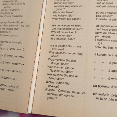 Greek-German Dialogue Book used