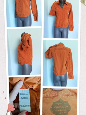 Garcia vintage πορτοκαλί πουκάμισο denim, M-L