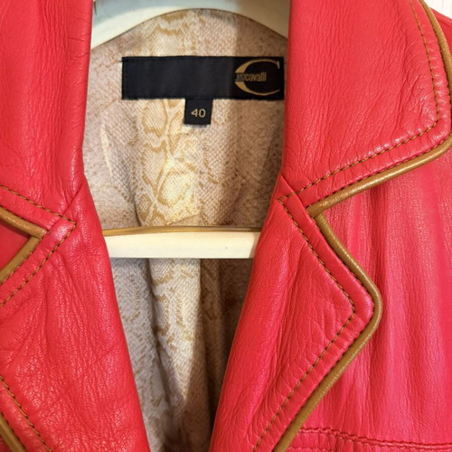 Just Cavalli women's leather jacket coral color like new size 40 IT (S)