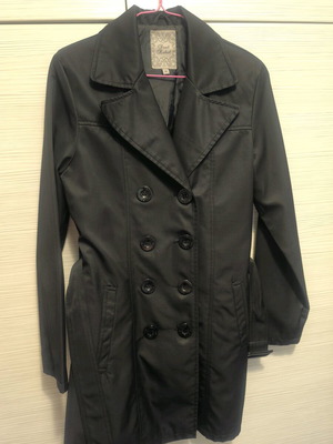 Soul Rebel trench coat used, black, size M